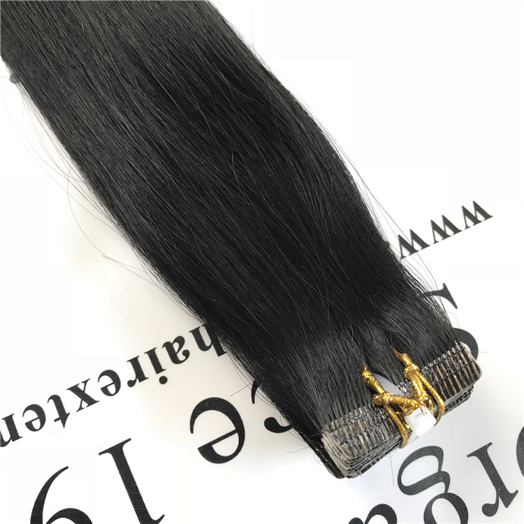 Black color invisible tape in hair extensions H59
